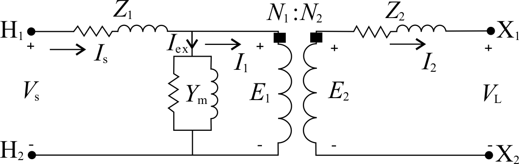 双绕组变压器的精确等效电路\label{p7.1}