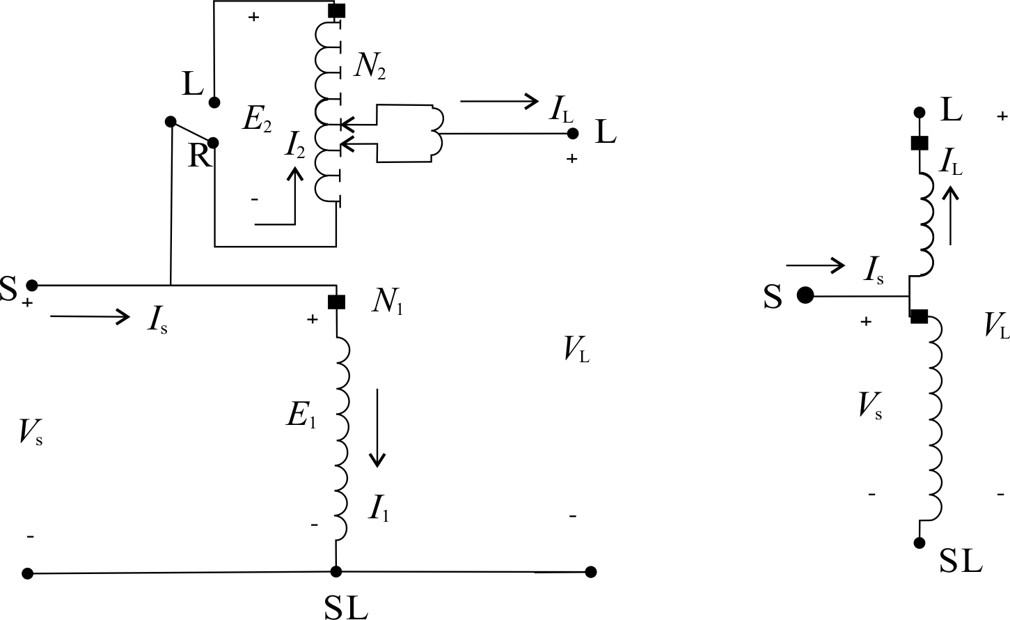 处于升压位置的A型步进电压调节器\label{p7.7}