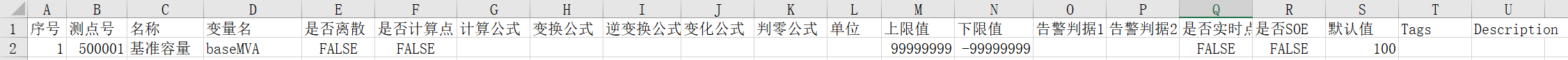 基准容量测点配置文件